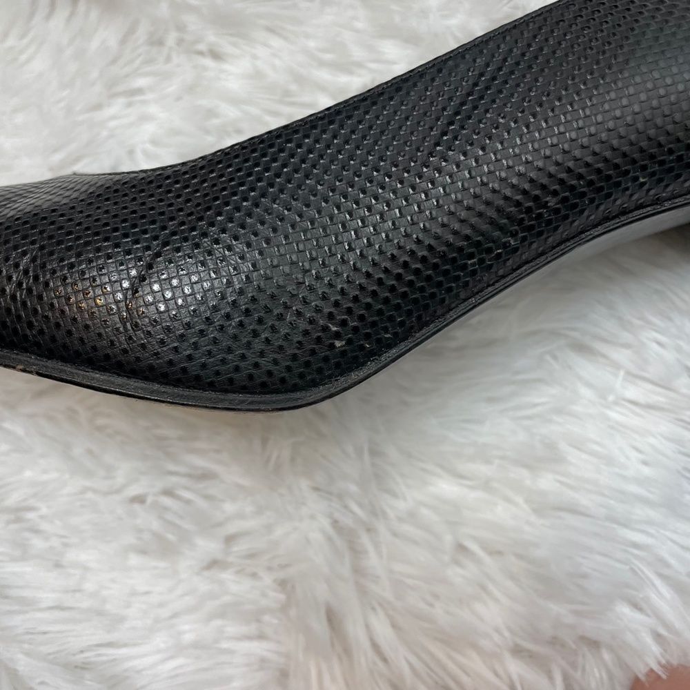 Stuart Weitzman black pump heel pebbled leather 7 - Picture 6 of 12